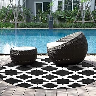 iCustomRug Inverso Outdoor Rug Collection, Reversible Plastic Area Rug A...