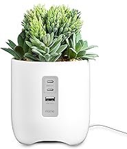 iHome PowerPlant Charging Station, Faux Succulent with USB Charging Stat...