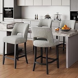 keoni 26'' Counter Height Bar Stools Set of 4, Upholstered Bar Stools wi...
