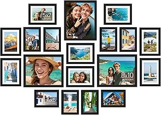 upsimples 19 Pack Picture Frames Collage Wall Decor for Mounting or Tabl...